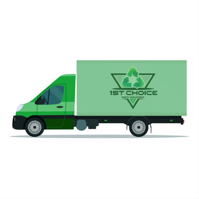 Waste collection truck of 1st Choice Waste Management